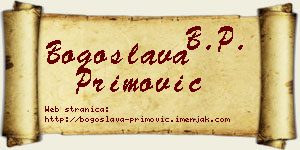 Bogoslava Primović vizit kartica